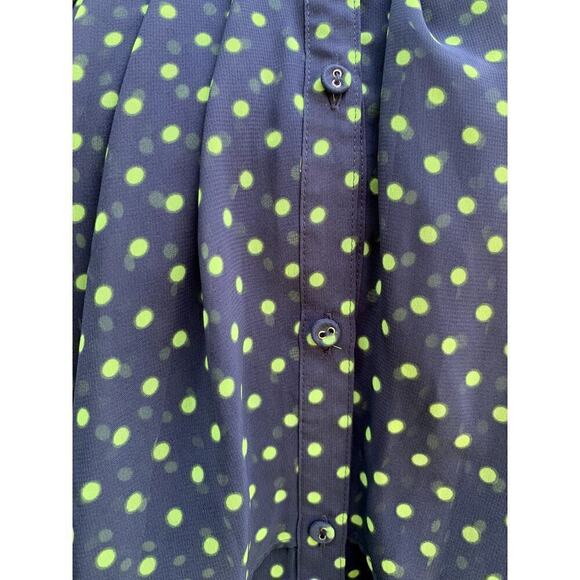 NEW Princess Vera Wang Sleeveless Polka Dot Cascade Front Top XL - Picture 4 of 5